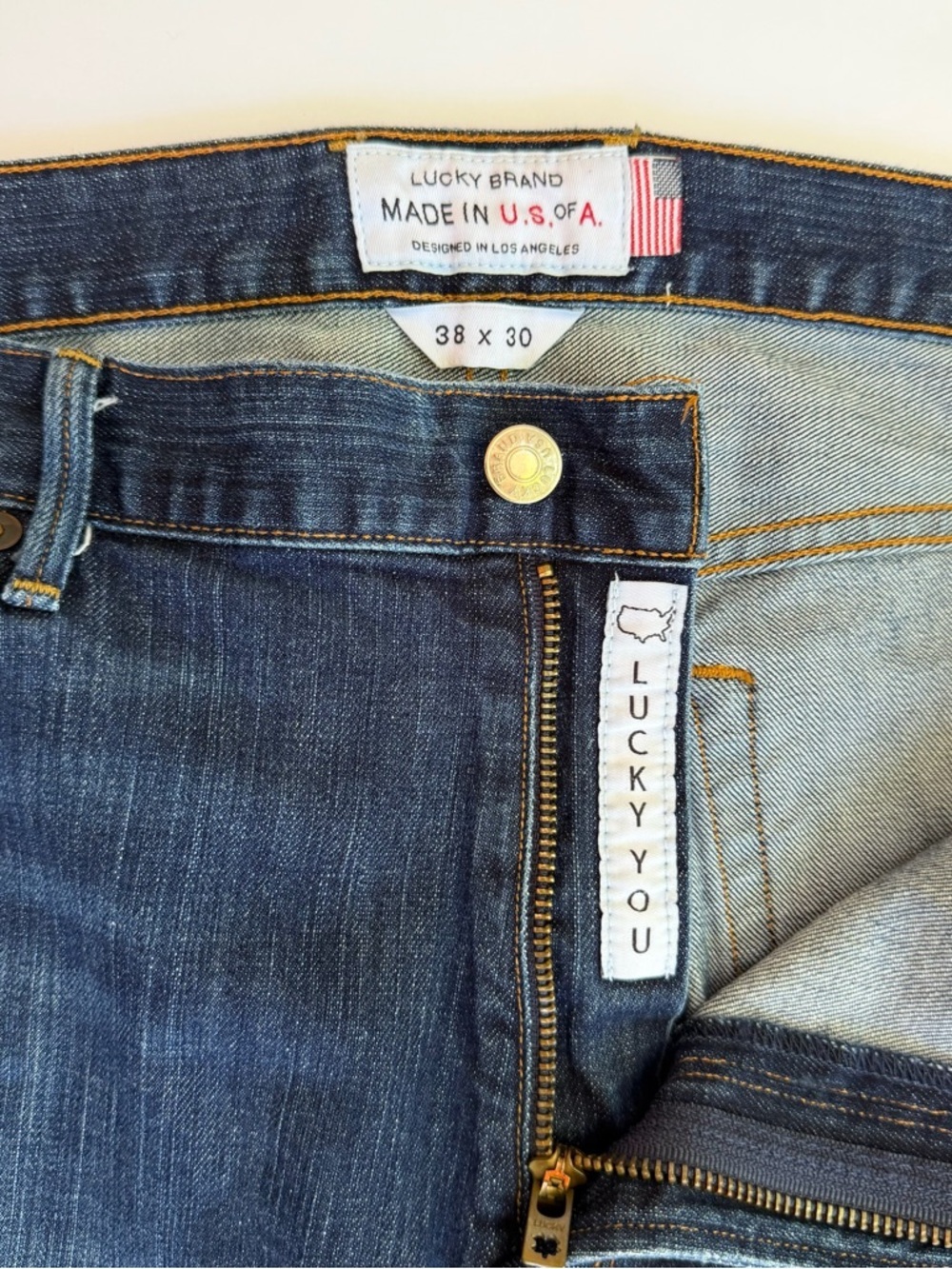 Men’s Vintage Lucky Brand🍀 Jeans Size 38 x 30 Rare White Oak Cone Denim - Picture 7 of 15